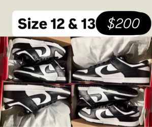 Nike panda dunks size 13 & 12 new men’s