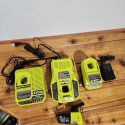 (4) different [newer model] Ryobi 18V Chargers