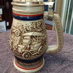 Avon 1979 Car Classics Lidded Stein, made in Brazil by Ceramarte
