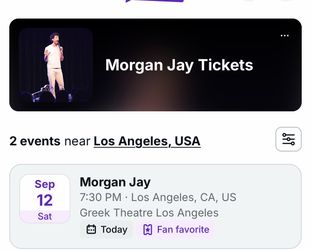 Morgan Jay tickets- 2 tickets for $120 or best offer