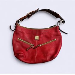 Dooney & Bourke Red Pebbled Leather Hobo Bag – All Weather Leather
