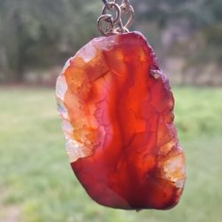Red jasper\ Carnelian/Fire Agate Pendant W\ Chain Necklace 