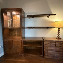 Vintage, Solid Wood Dining Cabinet And Credenza
