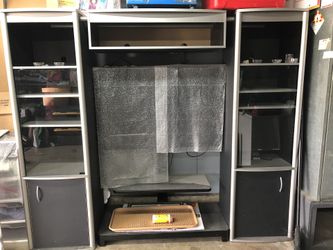 Black and Silver Entertainment Center