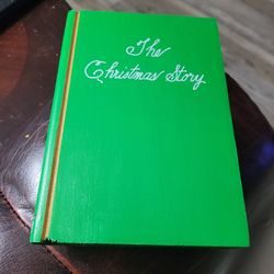 Handmade Green Gold with White Painted  Lettering  wooden Decor Book