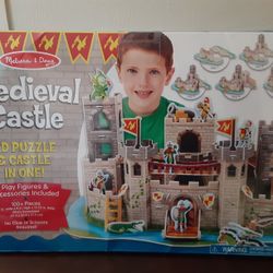Brand New Medievil Castle 3-D Puzzle And Castle In One