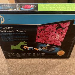 Hp W2408 vivid color monitor (new in box) 24”