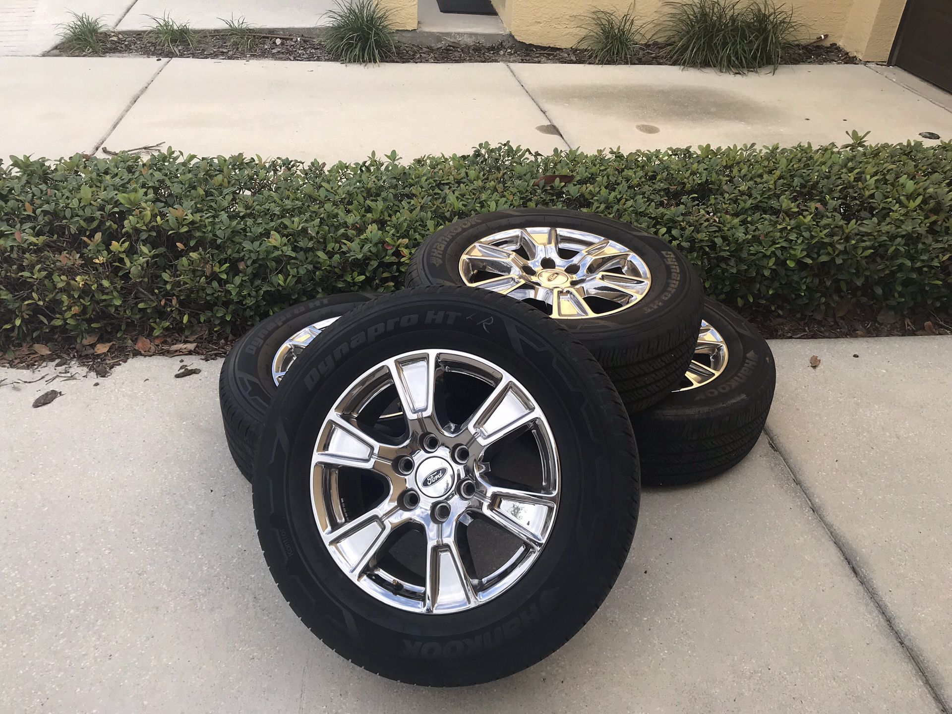 Four like new tires and chrome wheels (2016 F150)