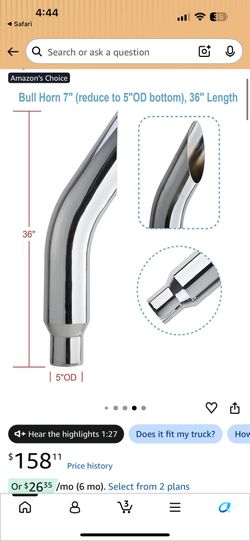 7” Bull Horn Chrome Exhaust