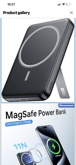 Magsafe Portable Charger,10000mAh Wireless Magnetic Power Bank with USB C Charging and stand, Travel Essential for Magsafe Battery Pack Compatible wit