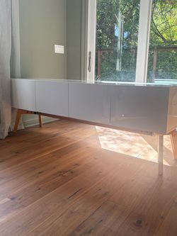 Mid-Century Modern White Gloss Sideboard