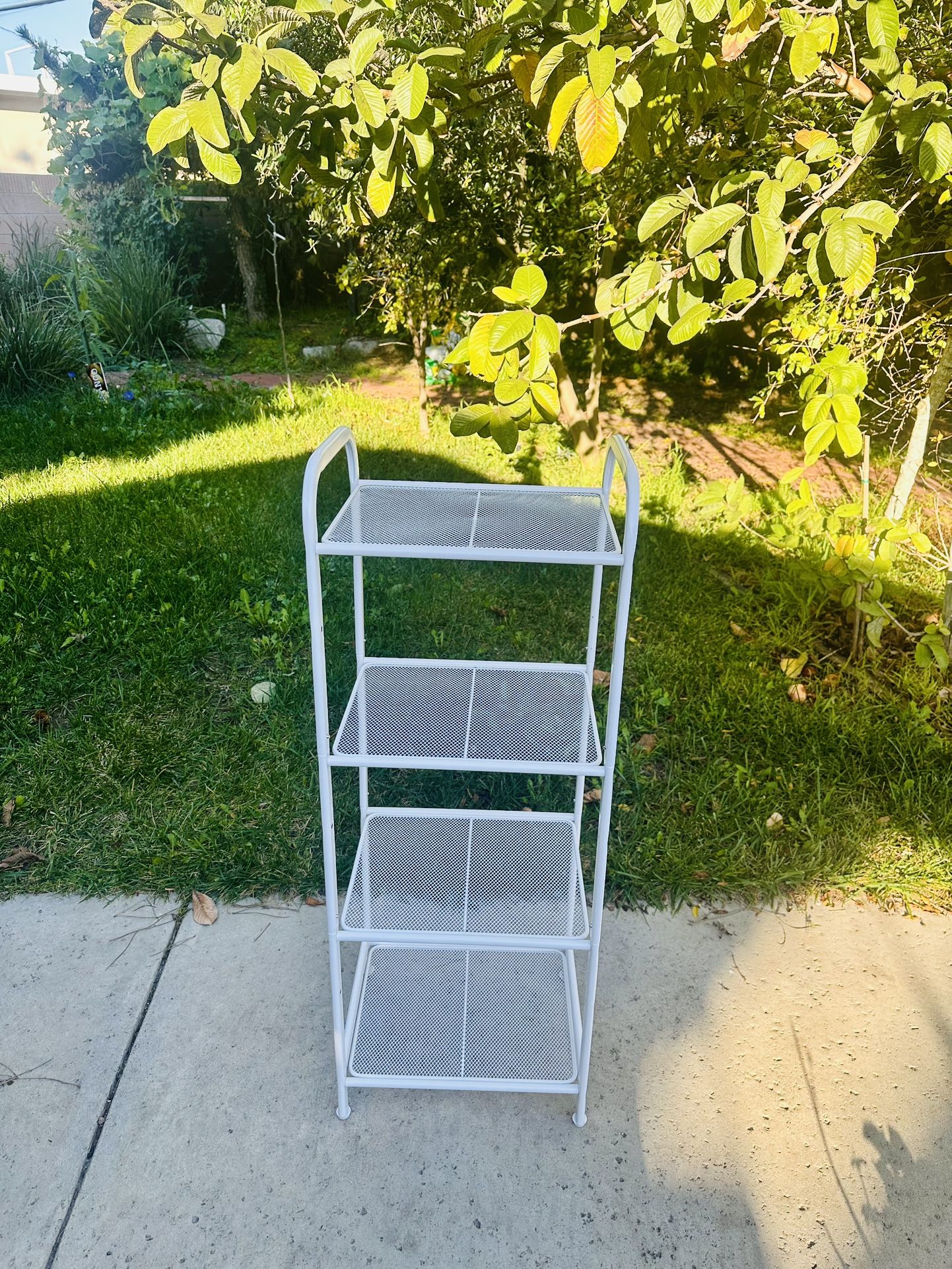 4 Tier Metal Storage Rack Shelves Stand Size Length 15", Width 12", Height 40"  New Condition