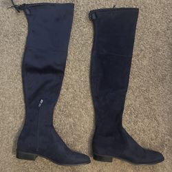 Marc Fisher OTK Suede Boots | Chic Navy Blue I DMV Pickup