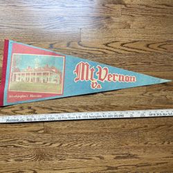 VINTAGE WASHINGTON MANSION MT. MOUNT VERNON VIRGINIA FELT Pennant 
