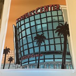 Staples Center Lakers Retro Art Print 