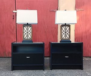 Pair of nightstands with lamps all for $95