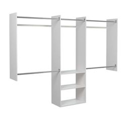 Closet Organizer - Martha Stewart Living 4 ft. - 8 ft. 14 in. D x 96 in. W x 72 in. H Classic White Deluxe Starter Wood Closet System Kit