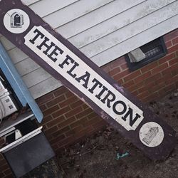 Vintage Advertising Sign. THE FLATIRON Downtown Music Venue And Bar Greensboro Wall Art