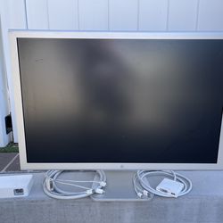 30” Apple Cinema display monitor, power block, USB/DP adapter