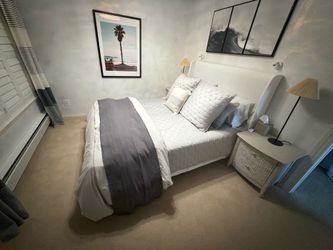 Modern White Wingback Headboard