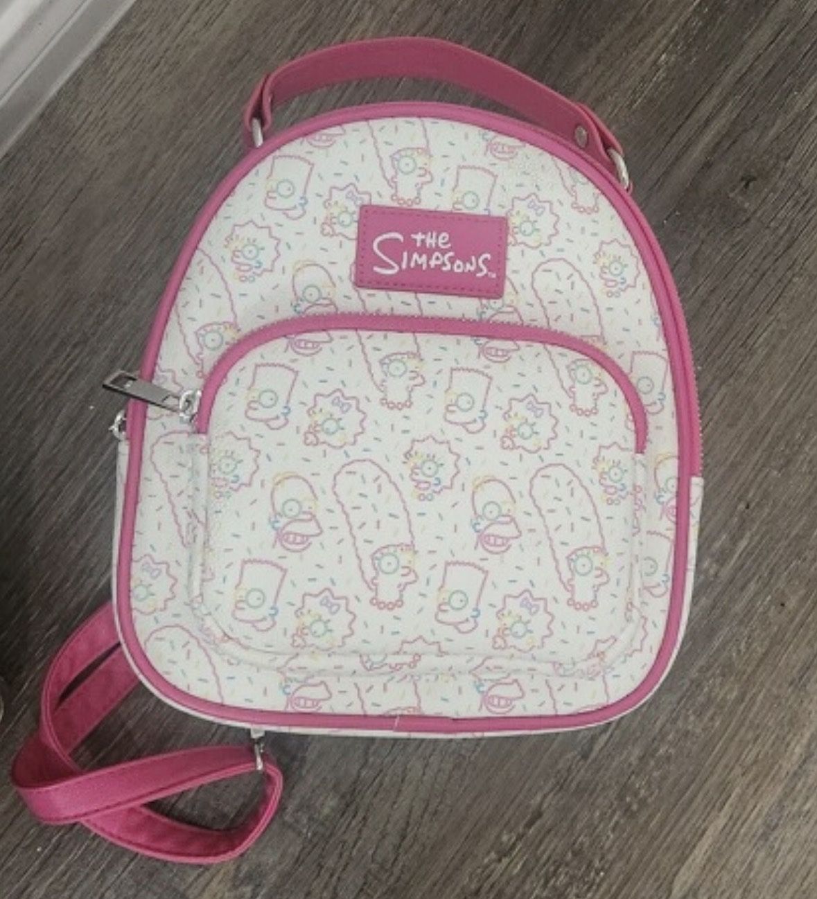 Mini Simpsons Backpack (White/Pink)