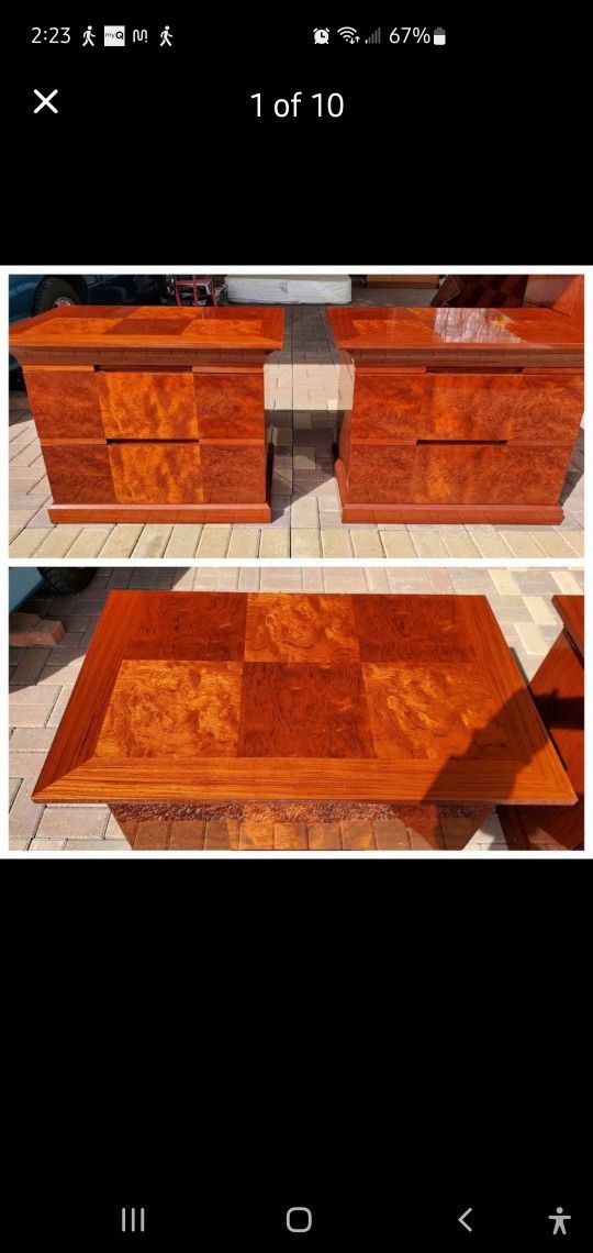 Delivery Available...Stunning mahogany king size bedroom set. 2 piece Armoire, Dressers, Night stands, sleigh bed head/foot boards, Rails. Extremely h
