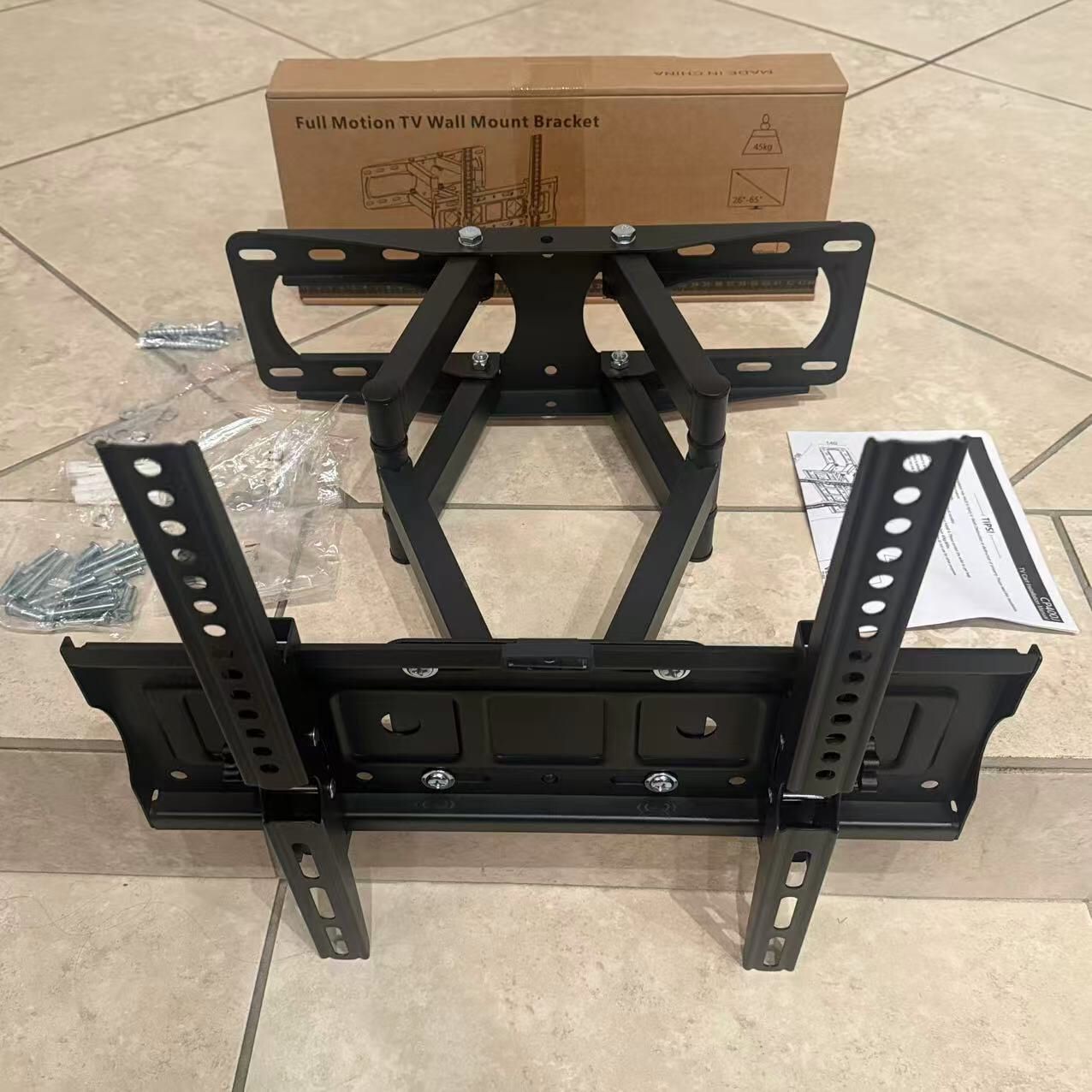 New In Box 26 To 65 Inch Swivel Tilt Articulating TV Television Wall Mount Bracket 100 Lbs Capacity 400mmX400mm VESA Max