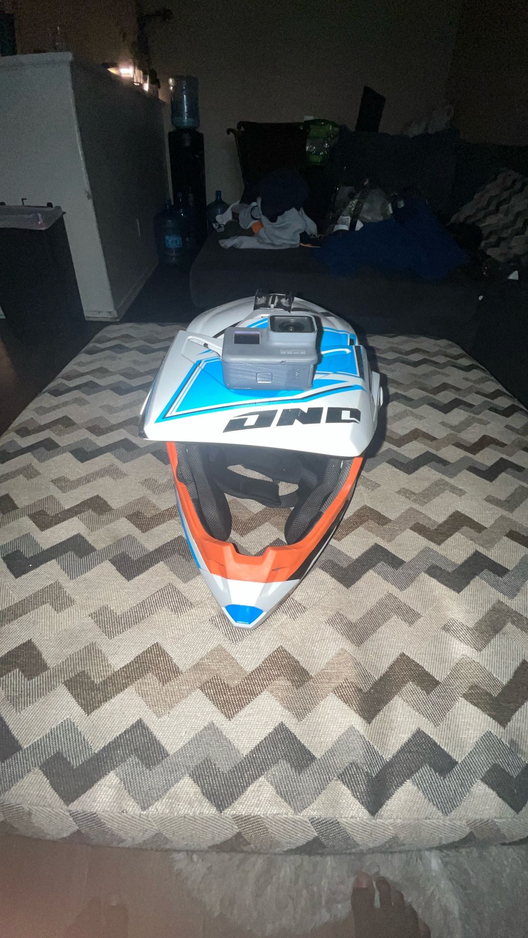 Dirt Bike Helmet And GoPro And PC