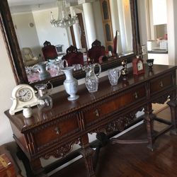 Dining chest and mirror Antique