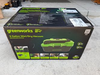 New greenworks 24v 3 gallon wet/dry Vacuum $115