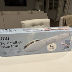 Nori Press Travel Steam Iron - Handheld Iron With Optional Steam Feature - No Ironing Board Required - Easy to Use w/ 6 Fabric Settings - Removes Wrin