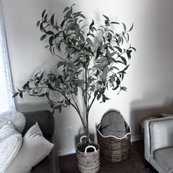 7ft Faux Seeded Eucalyptus Tree 