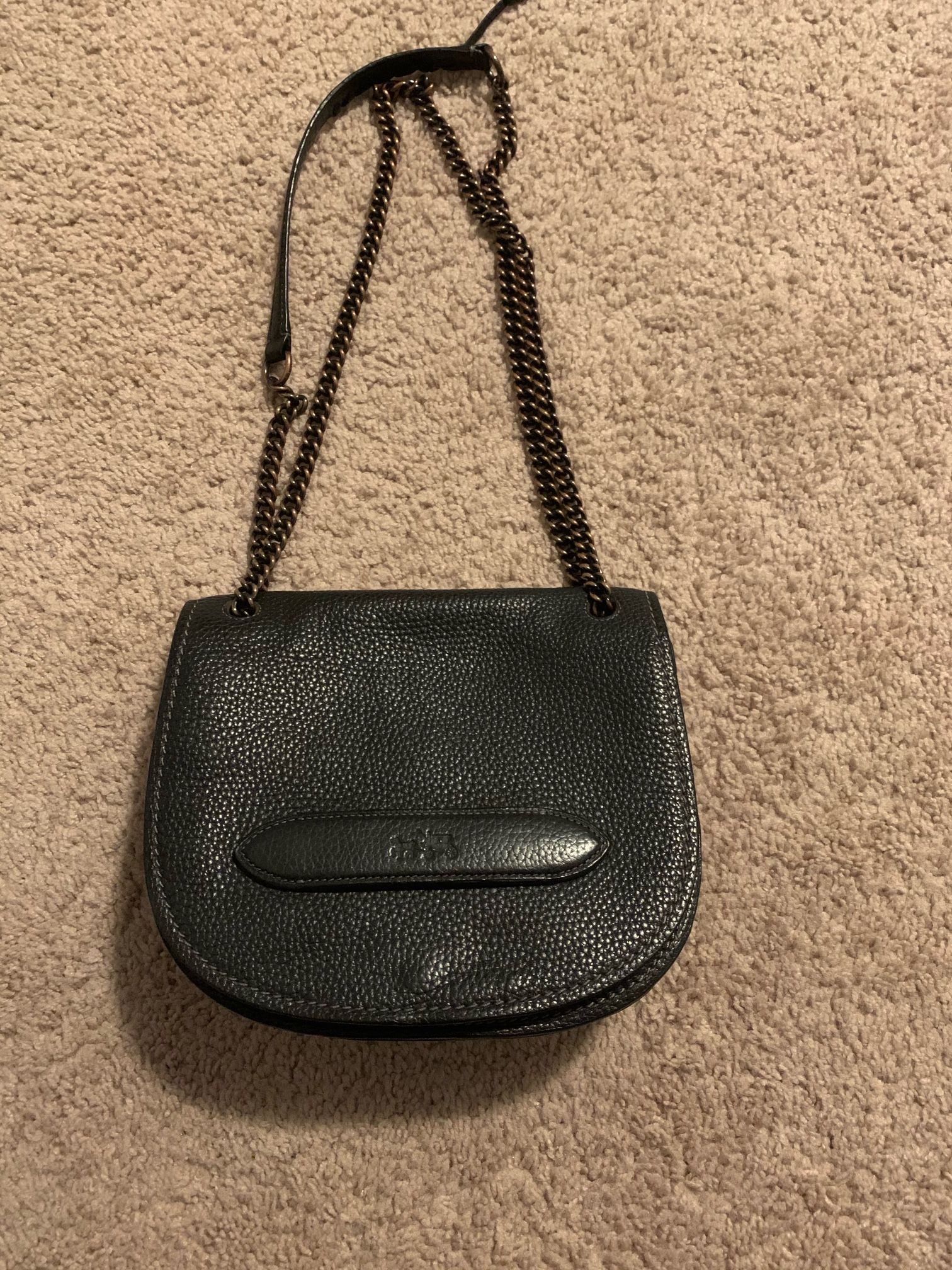 Coach Black Leather Saddle Bag