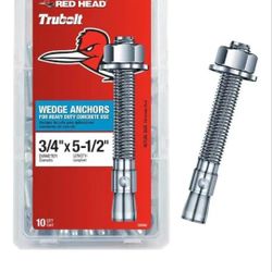 New And Package 5 And 1/2 In Long By 3/4 In 10 Count Cement Anchor Bolts 20 Firm