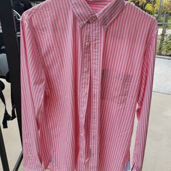 BROOKS BROTHER LONG SLEEVE PINK BLACK WHITE PIN STRIPES SMALL MENS BRAND NEW