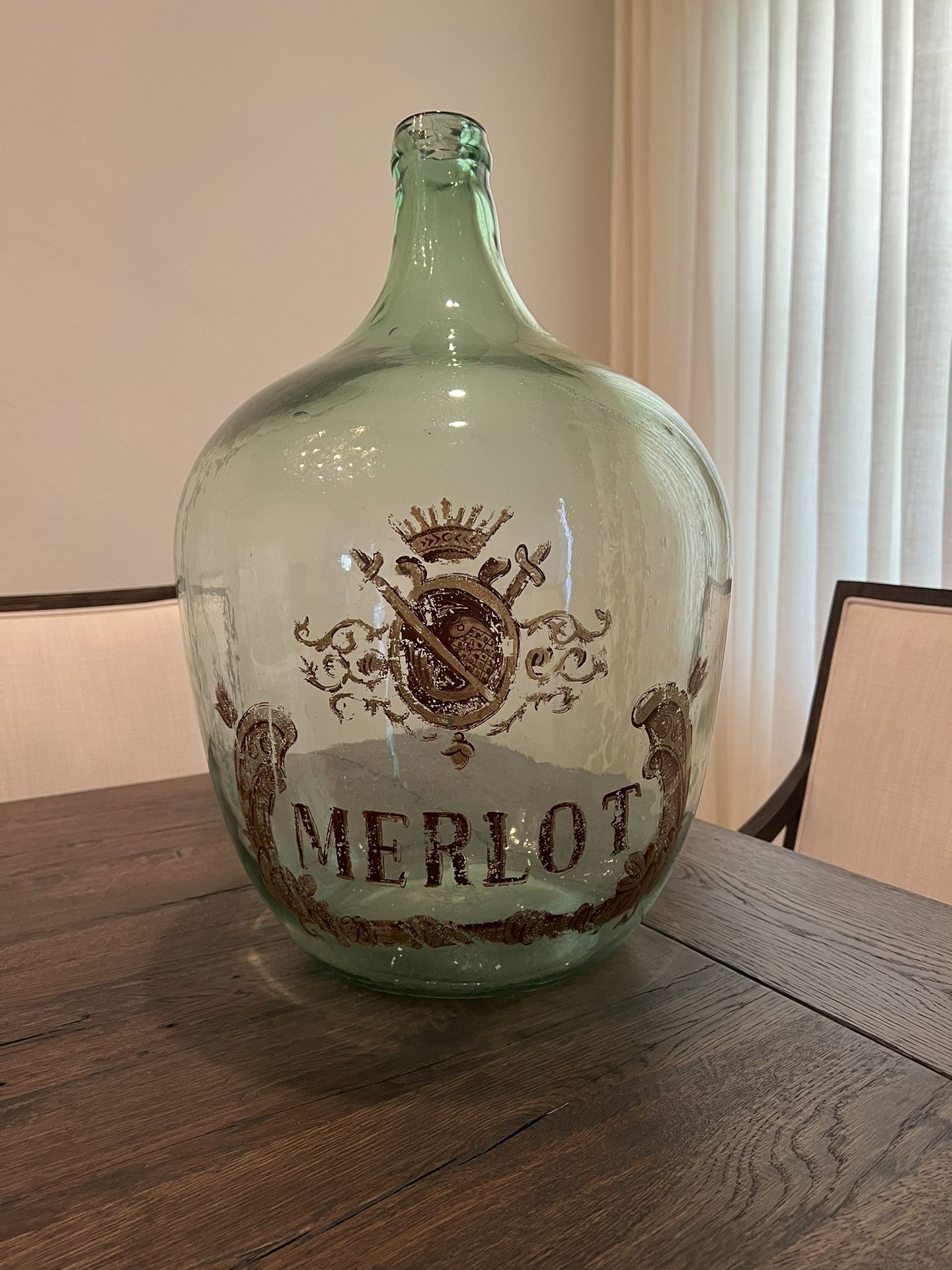 Restoration Hardware HAND BLOWN WINE BOTTLE Merlot