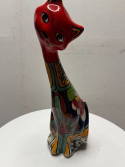 Talavera Ceramic Cat Figurine