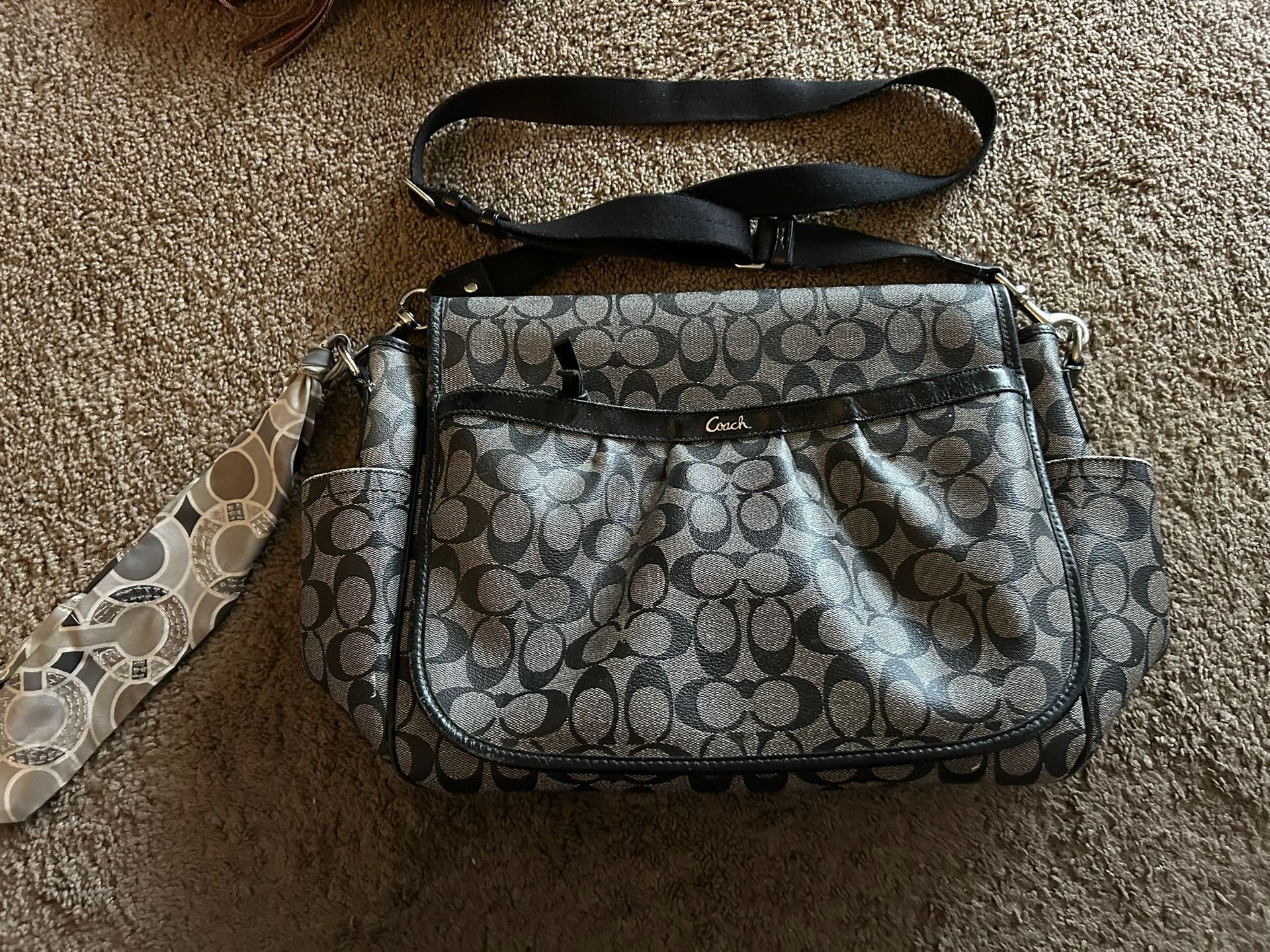 Coach Laptop Bag-classic coach, black and gray
