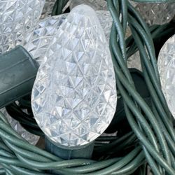 Christmas Led Lights White Outdoor Indoor C9 Bulb Faceted 50 Bulbs