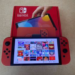 SWITCH OLED with 125 GAMES MARKO KART,MARIO JAMBOREE,SMASH BROS. ZELDA,POKEMON and More