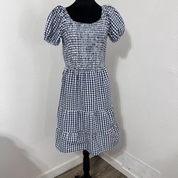 Chloe + Renee / Gingham dress blue - white Size S