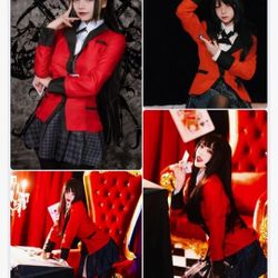 Yumeko Jabami Costume School Uniforms Anime Cosplay Party Full Set size xlarge kids or small in adult