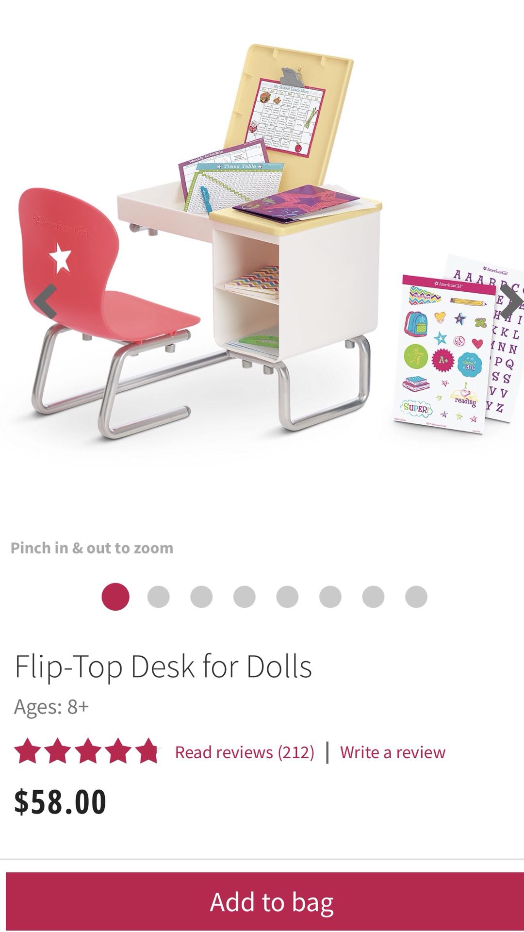 American Girl - Flip-Top Desk for Dolls
