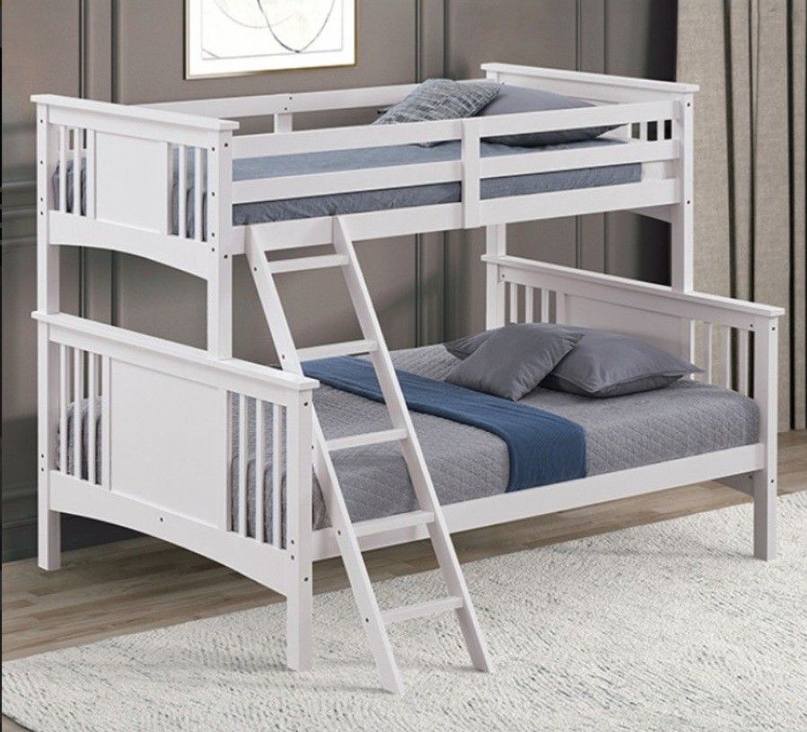 Brand New White Twin Over Full Bunk Bed