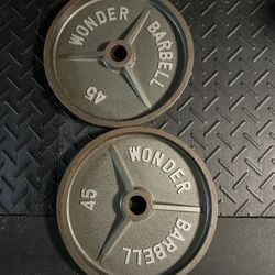 Weights. 45lb Plates And 70lb Dumbbell