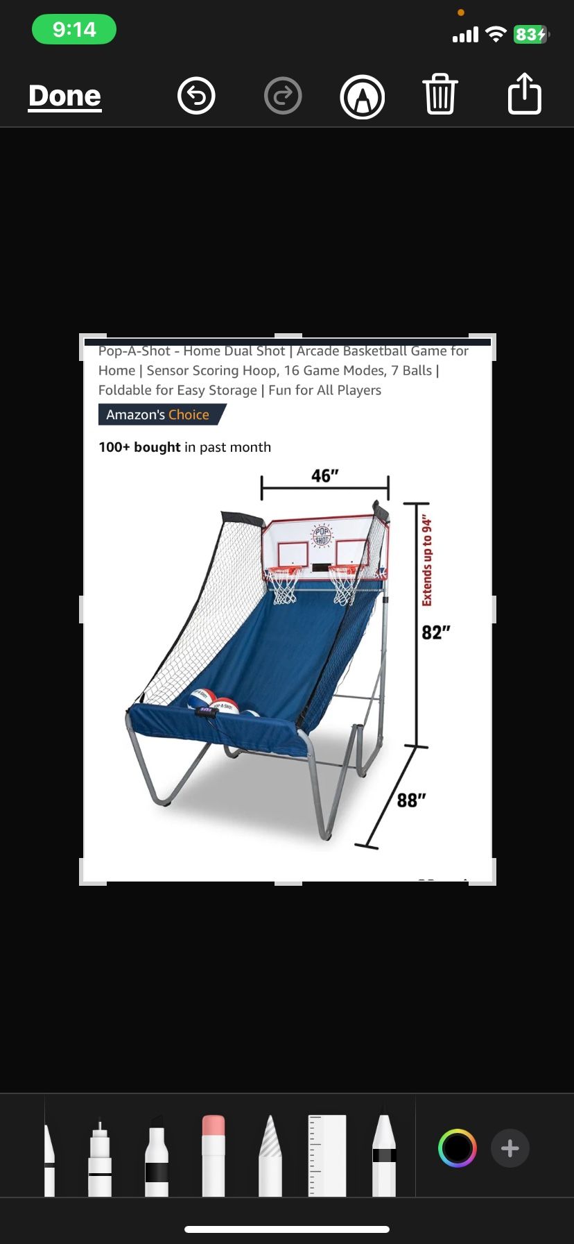 Large, Dual, Competition, Basketball Arcade Game, Always Kept In Formal Living Room,