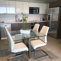 Square Glass Dining Table (Table Only)