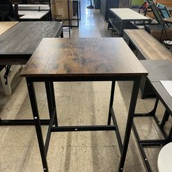 VASAGLE Small Kitchen Dining High Top Pub Bar Height Cocktail Table - Brown