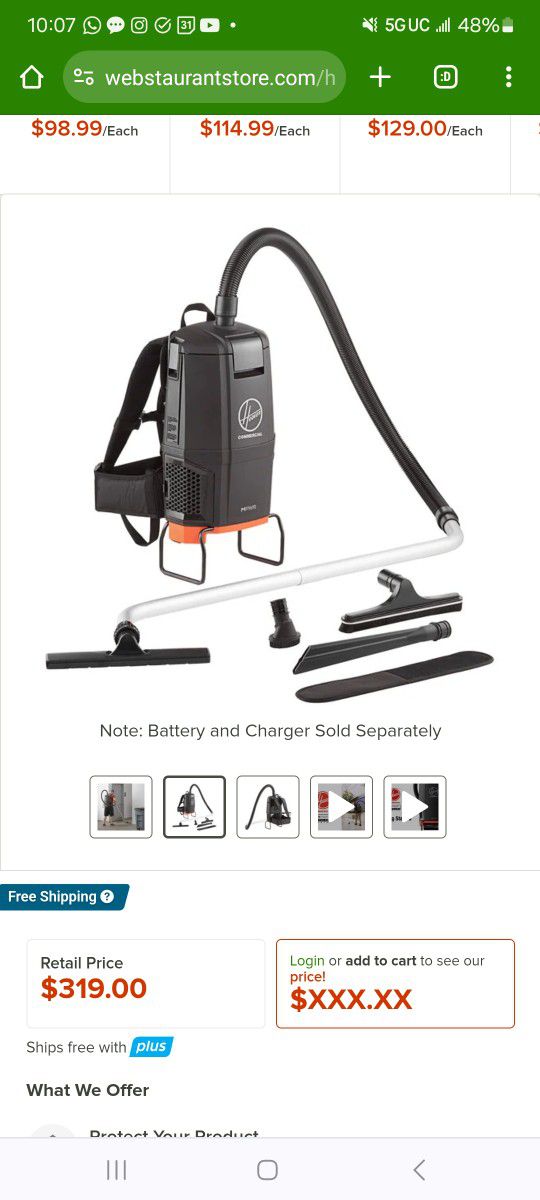 Hoover Back Pack Vaccum