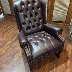 Burgundy leather Accent Char 